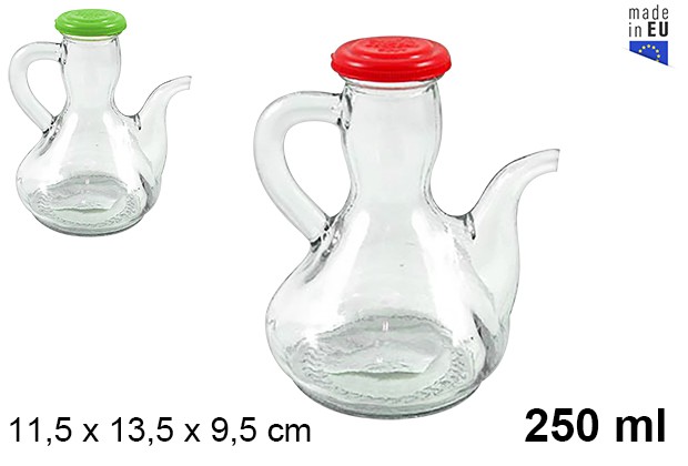 Glass arcuza oil cruet with plastic stopper 250 ml