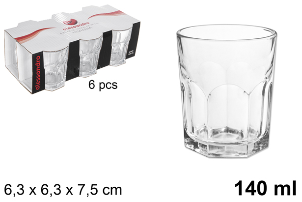 [105976] Pack 6 bicchieri acqua in vetro Hispania 140 ml