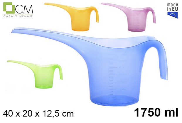 Regador plástico de cores sortidas 1,75 l.
