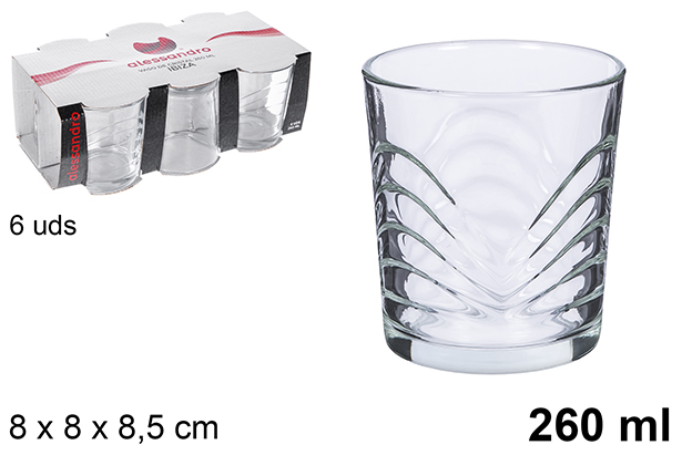 [106176] Pack 6 bicchieri da acqua in vetro Ibiza 260 ml