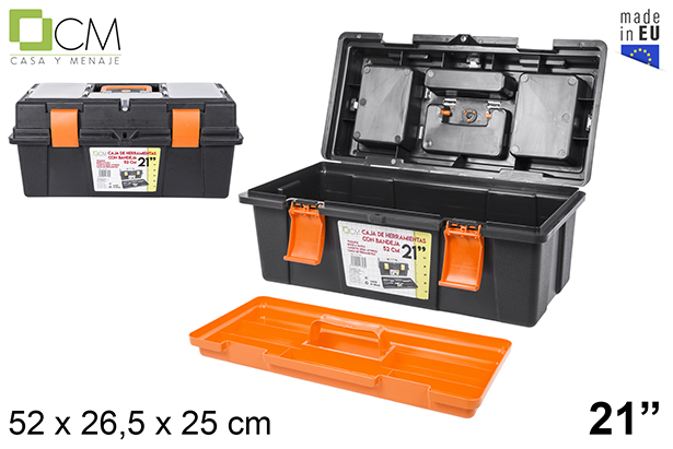 [107793] Caixa de ferramentas de plástico com bandeja 52 cm 21"