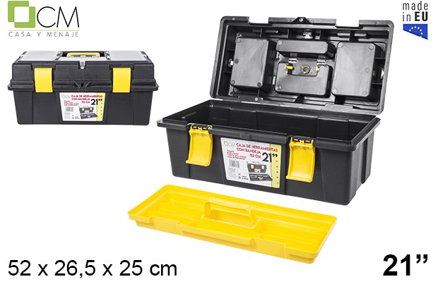 Cassetta attrezzi in plastica con vassoio 52 cm 21"