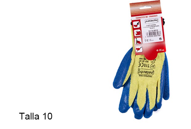 Nylon glove with anti-cut latex mitten Size 10
