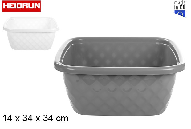 Cesta quadrada de plástico Diamond branco/cinza sortido