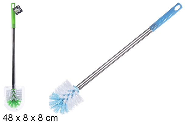 [100211] Scopino per WC con manico in acciaio inox 48 cm