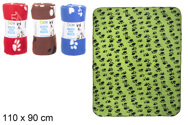 [104835] Couverture pour animaux de compagnie décorée assortie 110x90 cm
