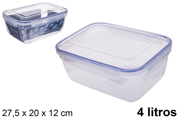 [107821] Fiambrera plástico rectangular hermética Seal 4 l.