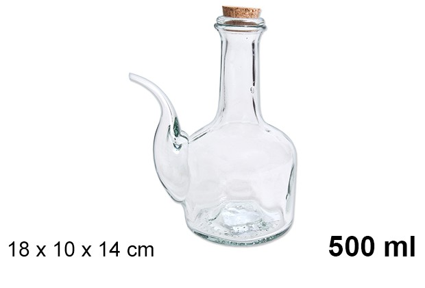 Glass barrel with cork stopper 1/2 l