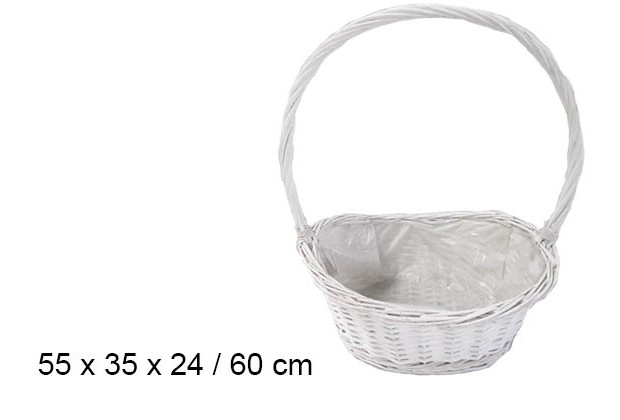 Cestino foderato di Natale bianco 60 cm 