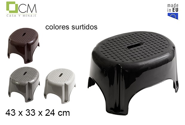 [102999] Plastic stool assorted colors 43x33 cm