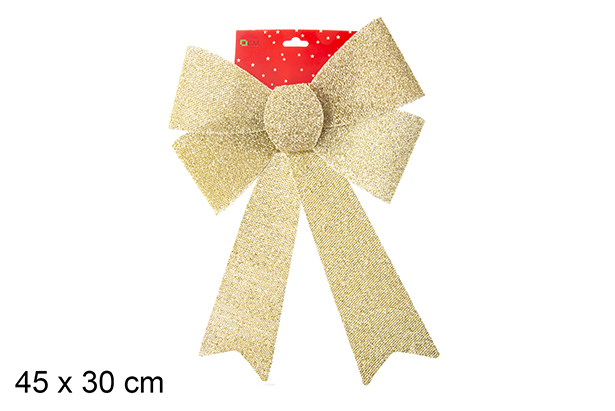 Christmas bow snowflakes gold 45x30 cm