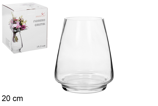 Glass flower vase 20 cm