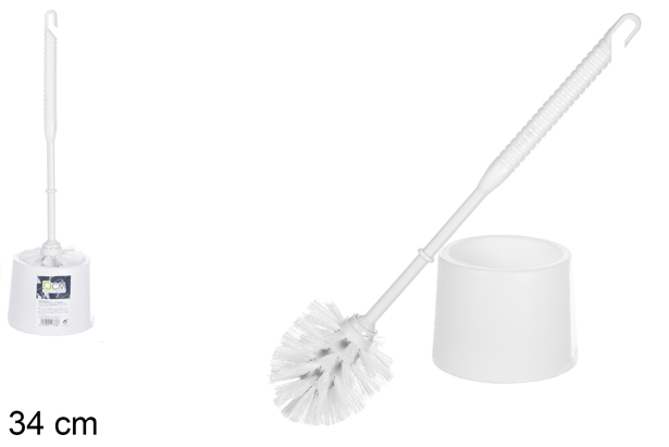 Escobillero redondo blanco 34 cm