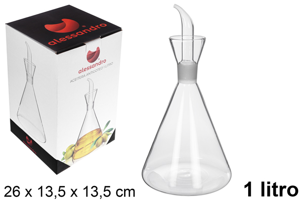 Aceitera cristal antigoteo 1 litro