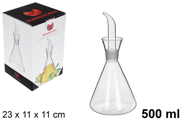 Galheteiro de vidro com rolha anti gotejamen 500 ml