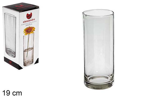 Glass flower vase Angela 19 cm