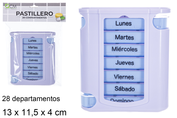 Plastic pill box 28 compartments