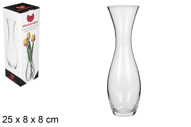 Vaso in cristallo naturale da 25 cm