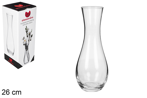 Vaso in cristallo naturale da 26 cm