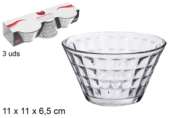 Pack 3 glass bowls Cuadros