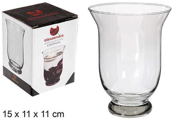 [106225] Portavela cristal campana 15 cm
