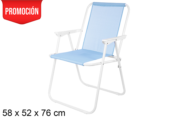 Silla playa plegable Fibreline azul 58x52 cm