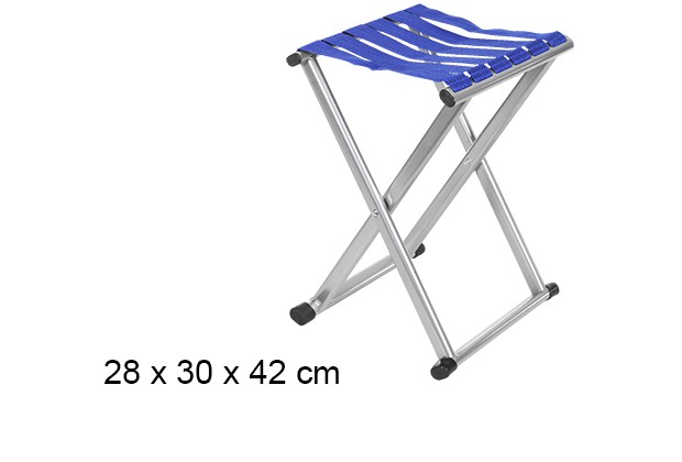 Cadeira dobrável de camping sem encosto Oxford azul 28x30 cm