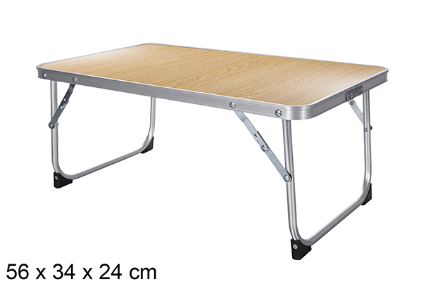 Mesa plegable pequeña color madera 56x34x24 cm