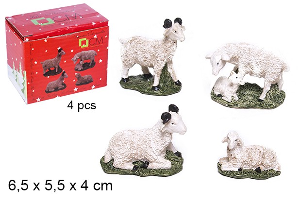 Pack 4 ovelhas 6,5 cm