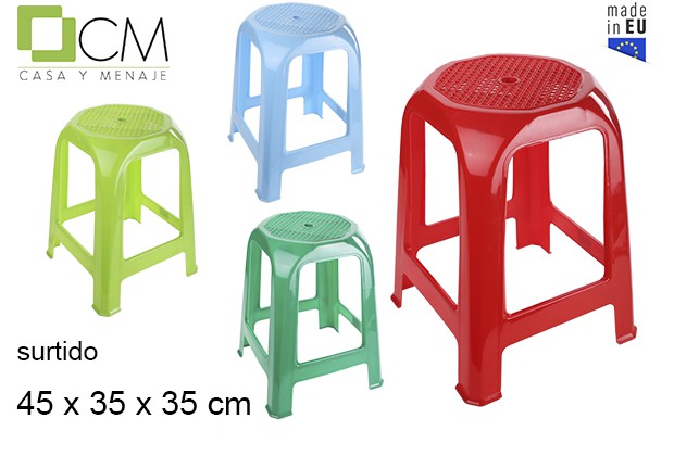 [103108] Sgabello alto in plastica in colori assortiti
