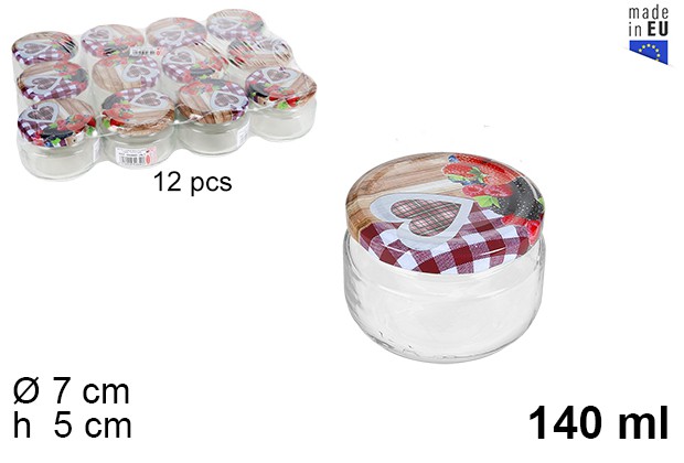 Bote cristal tapa frutas 140 ml