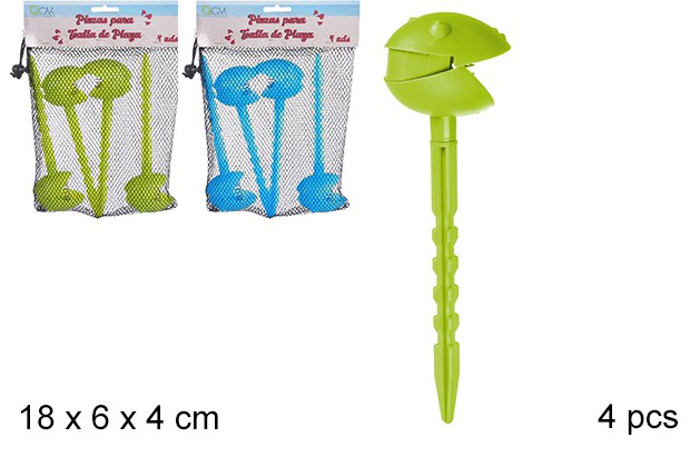 Pack 4 braçadeiras para toalhas de praia