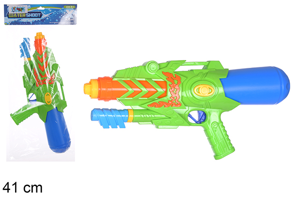 Pistolet à eau avec apprêt couleurs assorties 41 cm