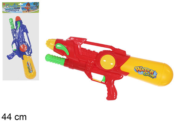 Pistolet à eau avec apprêt couleurs assorties 44 cm