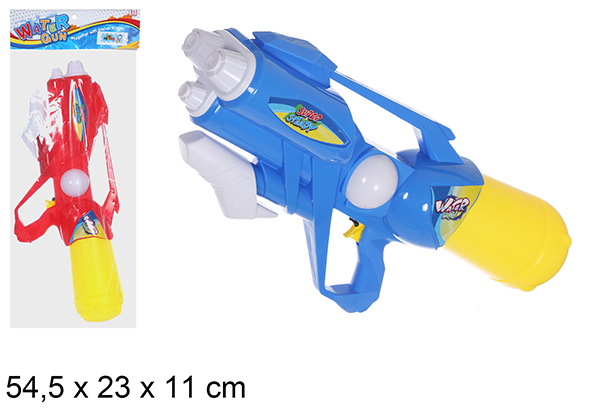 Pistola de agua con cebador colores surtidos 54 cm