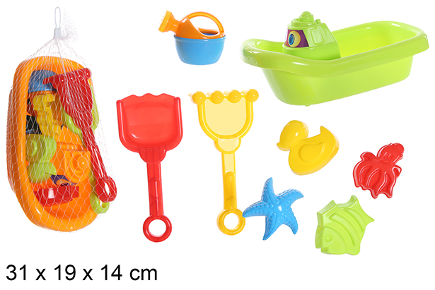 Barco playa colores con 8 accesorios