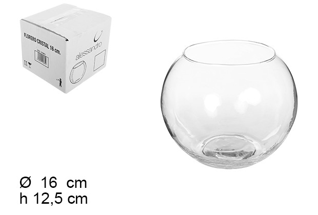 Vaso de vidro bola 16 cm