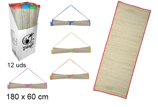 Straw mat with handles assorted colours 180x60 cm