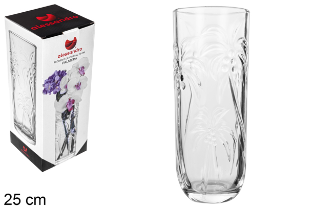 Palmera glass flower vase 25 cm