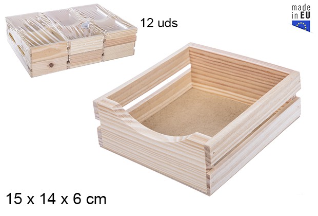 [108687] Porte-serviettes en bois naturel 15x14 cm