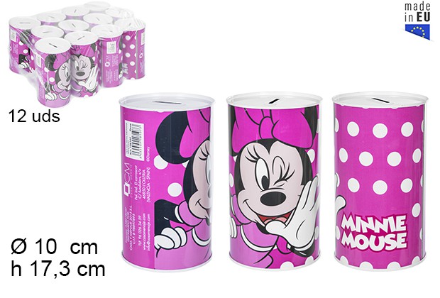 Cofrinho de metal Minnie 10x17 cm