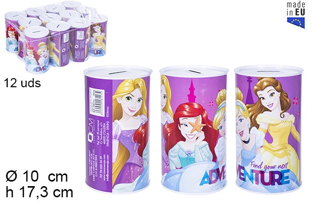 Metal piggy bank Princesses 10x17 cm