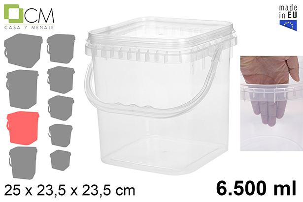 [103131] Récipient en plastique multi-usages carré 6.500 ml