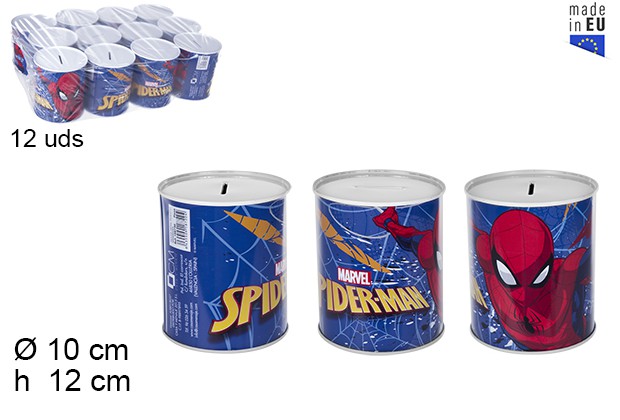 Cofrinho de metal Spiderman 10x12 cm