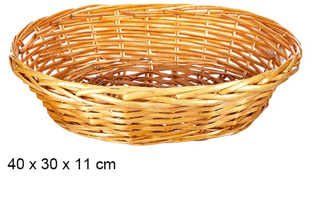 Cesto de vime oval mel 40x30x11 cm