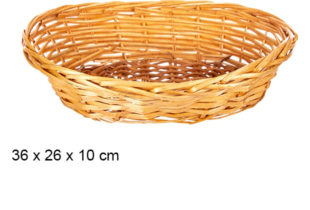 Panier en osier ovale miel 36x26x10 cm