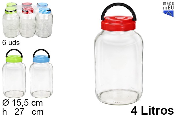 Bote cristal multiusos tapa plástico 4 l.
