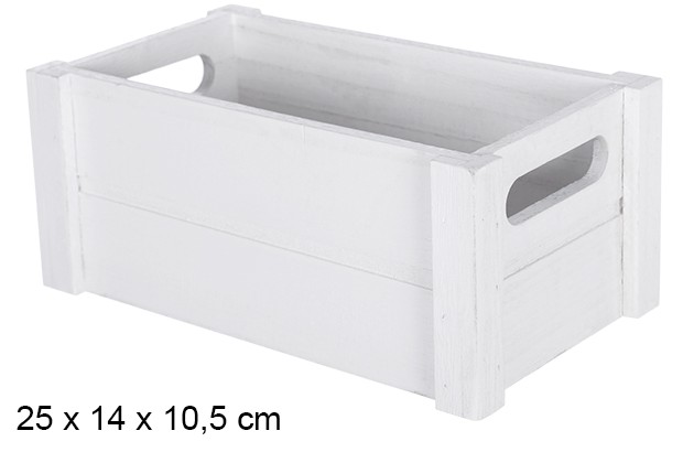 [108173] White wooden box 25x14x10,5 cm
