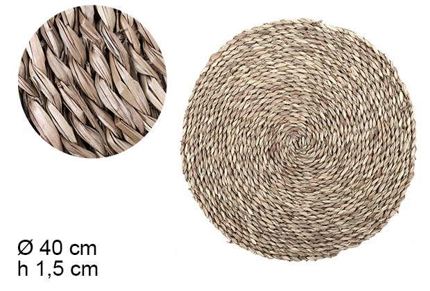 [108121] Round bulrush trivet 40 cm