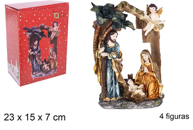 Portal Nacimiento 4 figuras 23 cm